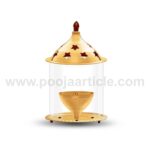 Akhand Diya Decorative Brass & Glass Oil Lamp