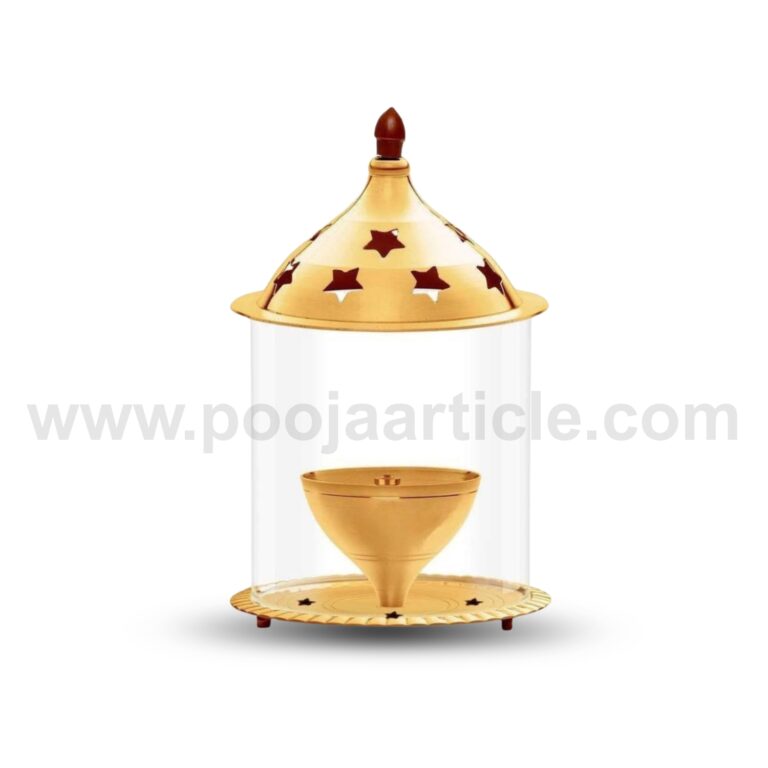 Akhand Diya Decorative Brass & Glass Oil Lamp