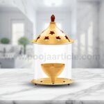 Akhand Diya Decorative Brass & Glass Oil Lamp