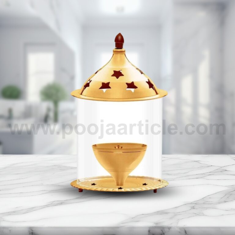 Akhand Diya Decorative Brass & Glass Oil Lamp