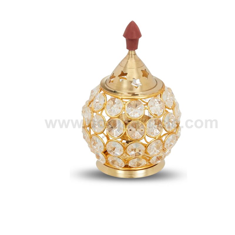 Decorative Crystal Brass Akhand Diya