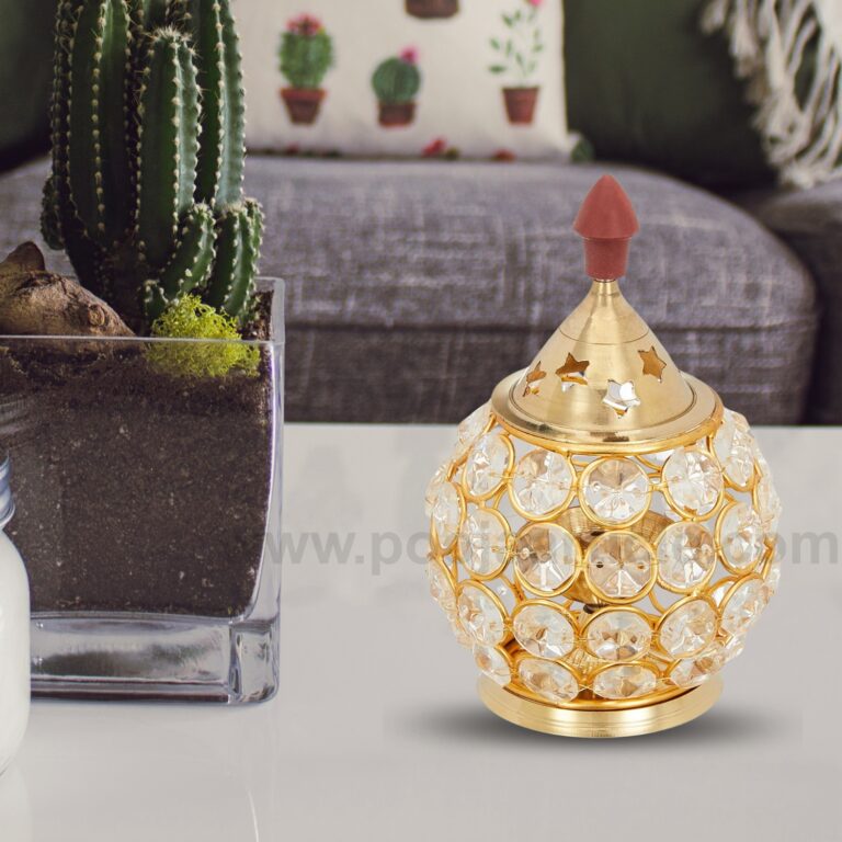 Decorative Crystal Brass Akhand Diya