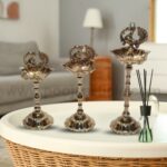 BRASS DIE CASTING DIA DIYA BASE SET OF 3