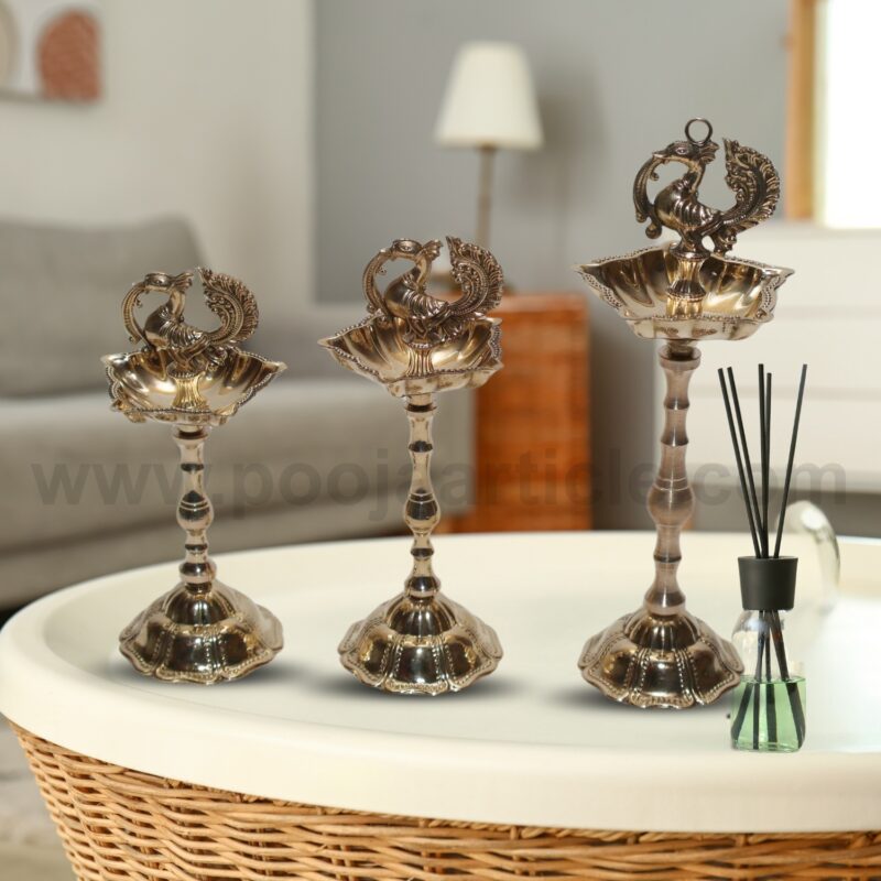 BRASS DIE CASTING DIA DIYA BASE SET OF 3