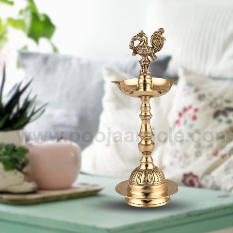 Brass Kuthu Vilakku Peacock Samai Diya